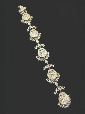 Handcrafted White Kundan And Pearl Studded Choti