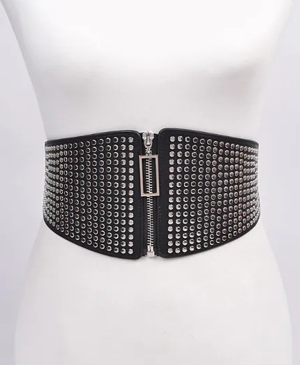 Hella Studded High Waisted Belt