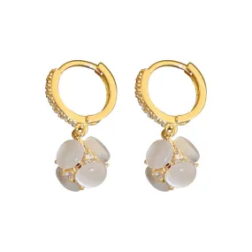 Hydrangea Crystal Flower Earrings