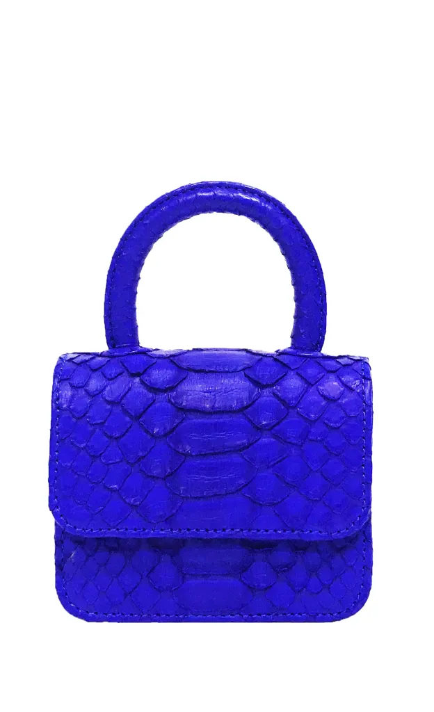 ITSY BITSY MICRO MINI BLUE TOP HANDLE BAG
