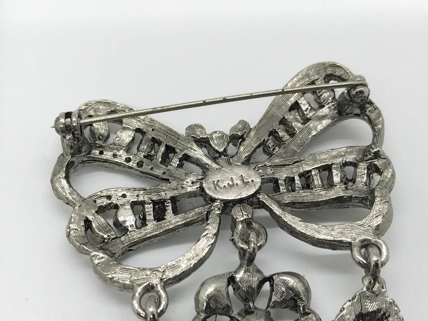 Kenneth Jay Lane Three Drop 18th Century Style Crystal Brooch