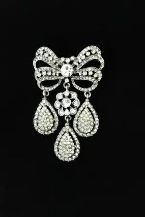 Kenneth Jay Lane Three Drop 18th Century Style Crystal Brooch