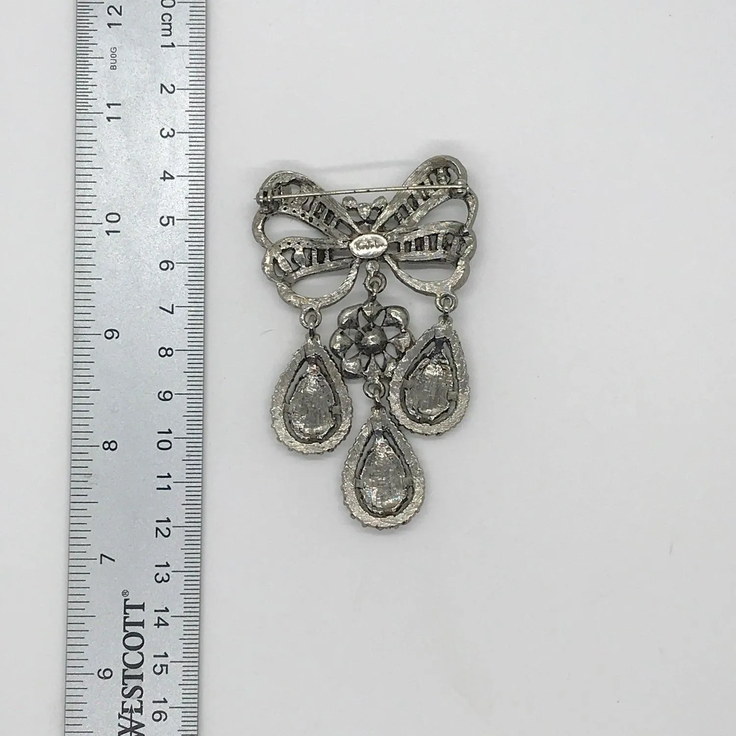 Kenneth Jay Lane Three Drop 18th Century Style Crystal Brooch