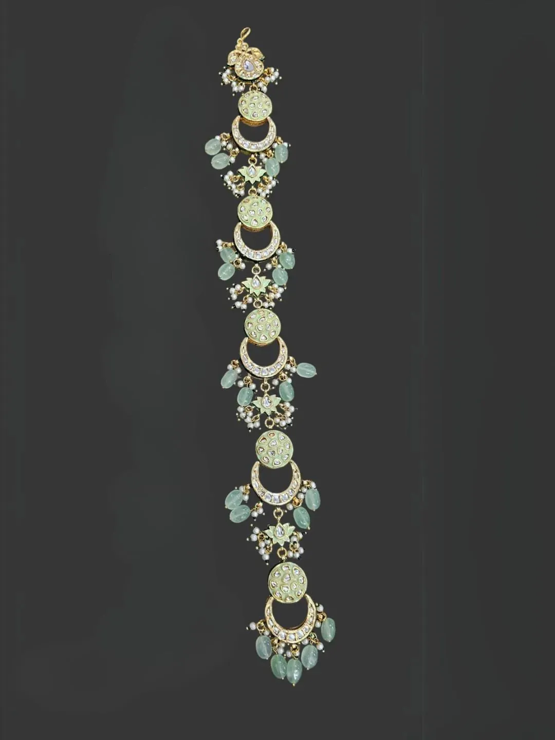 Kundan And Beads Studded Chandbali Traditional Choti
