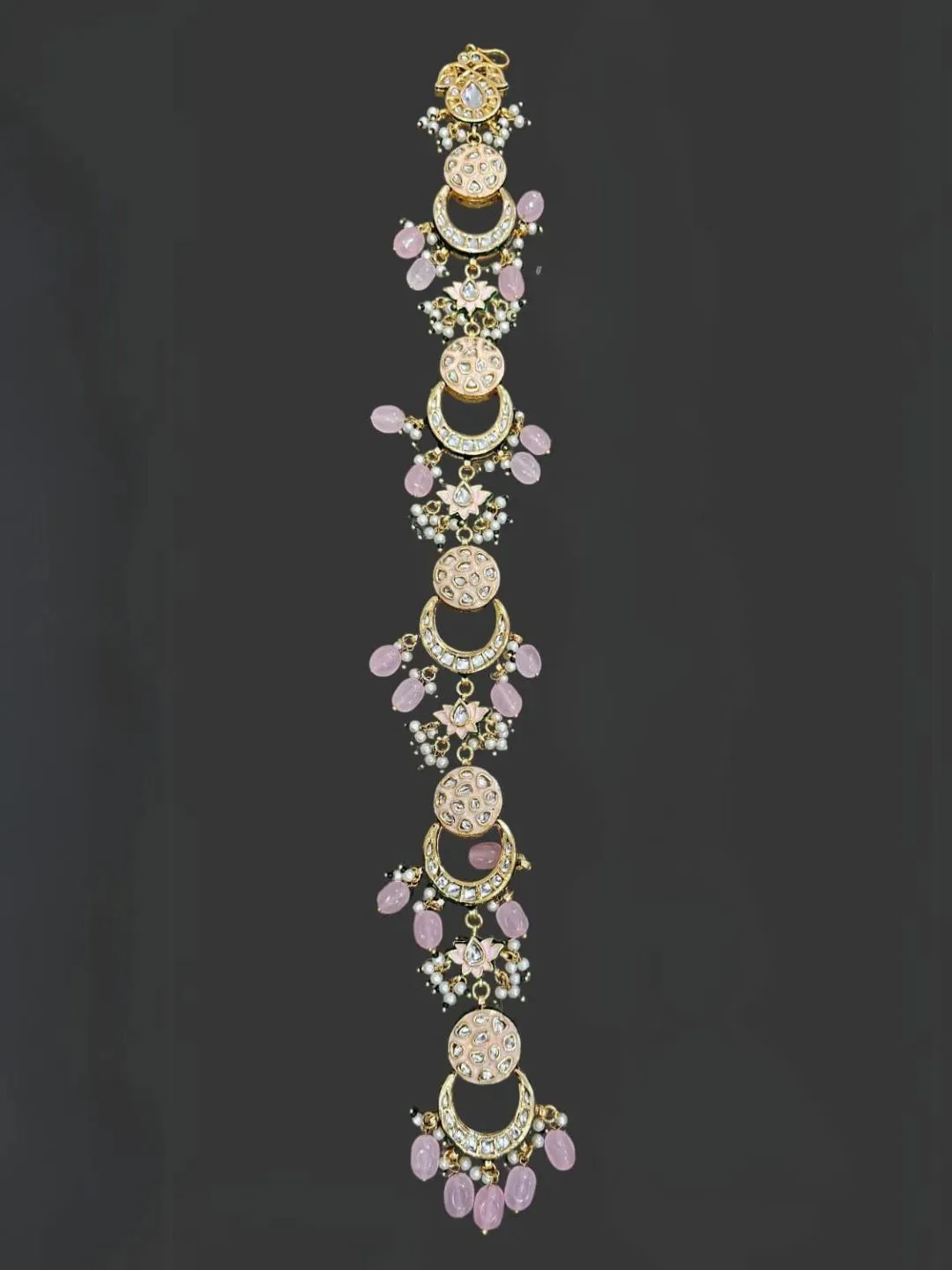 Kundan And Beads Studded Chandbali Traditional Choti