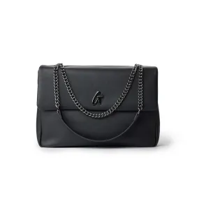 LARGE STANDARD FLAP BAG - BLACK