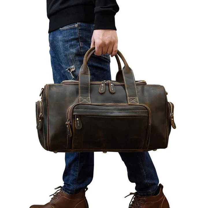 Leather Duffel Bag Large Travel Bag Groomsmen Gift