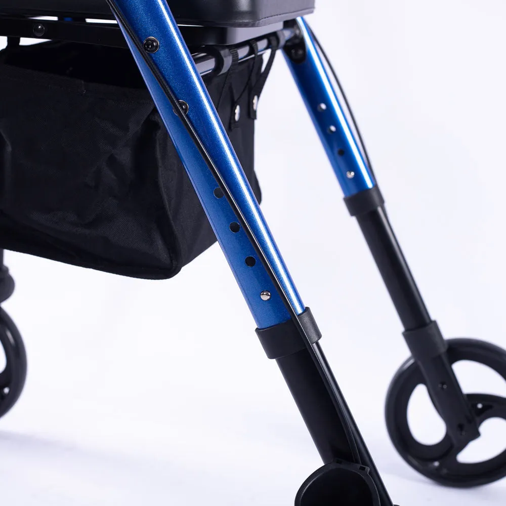 Lightweight Aluminium Rollator Walker w/ Seat, 4 Wheels - Equipmed