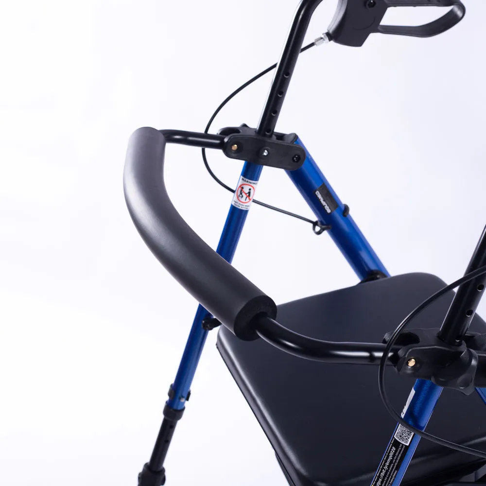 Lightweight Aluminium Rollator Walker w/ Seat, 4 Wheels - Equipmed