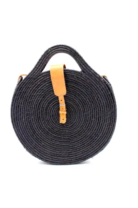 Luna Round Disc Straw Crossbody Bag