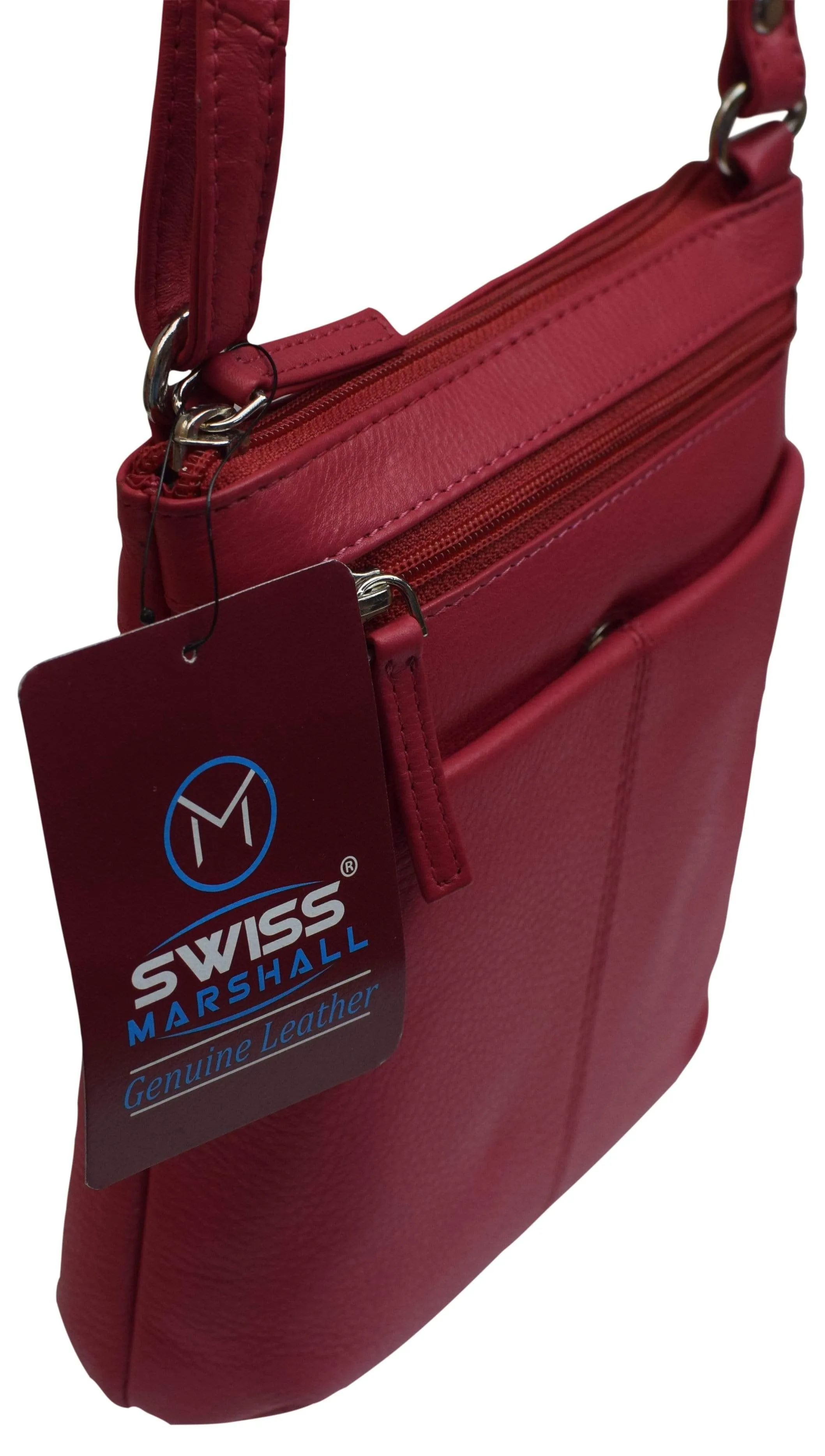 Luxury Womens Zipper Purse Handbag Genuine Leather Ladies Crossbody Shoulder Bag