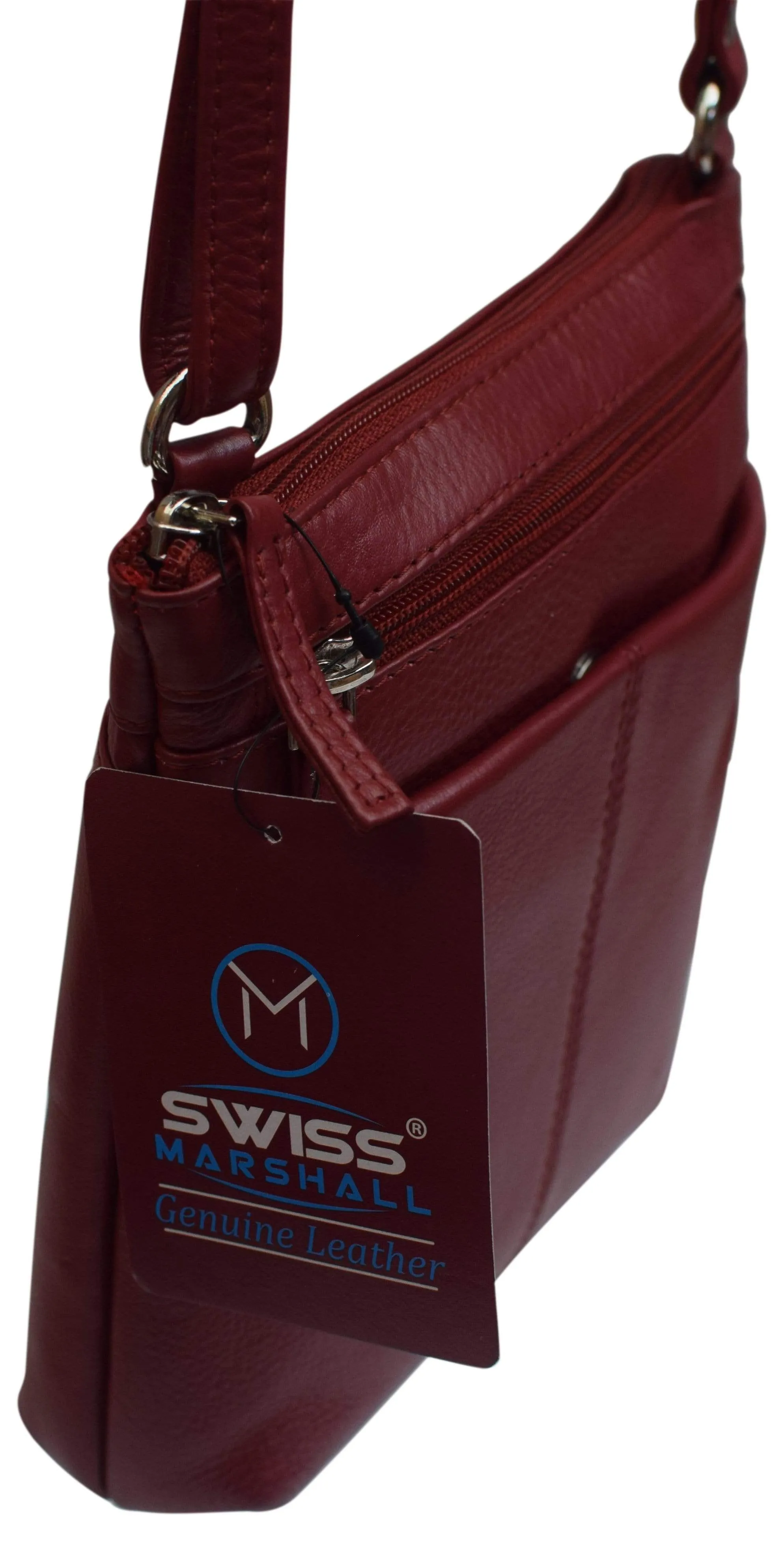 Luxury Womens Zipper Purse Handbag Genuine Leather Ladies Crossbody Shoulder Bag