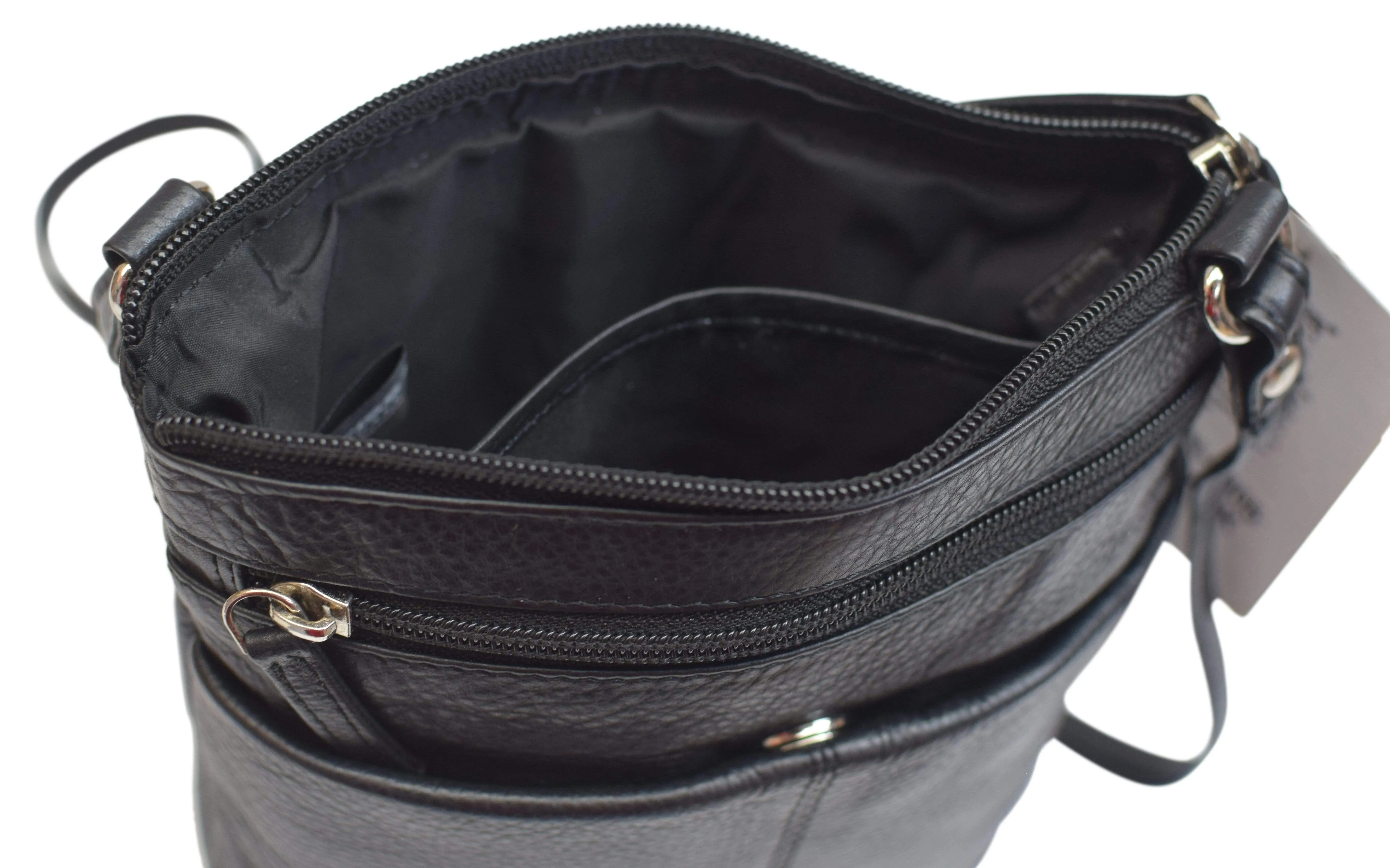 Luxury Womens Zipper Purse Handbag Genuine Leather Ladies Crossbody Shoulder Bag