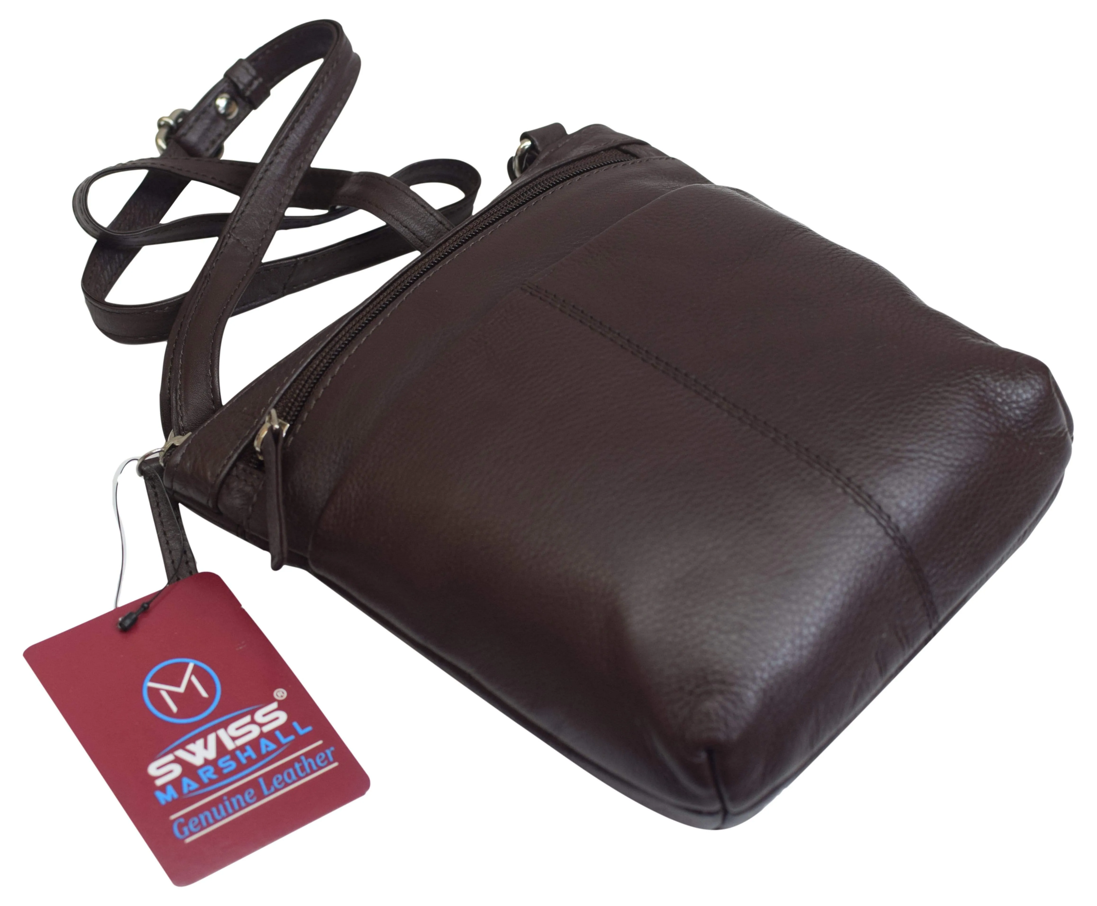 Luxury Womens Zipper Purse Handbag Genuine Leather Ladies Crossbody Shoulder Bag