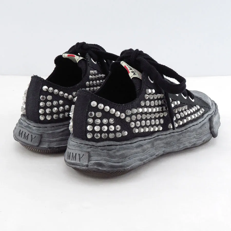 【Maison MIHARA YASUHIRO】<br>”PETERSON23"OG Sole Studded Canvas Low-top Sneaker (BLACK×BLACK) <br>A13FW715