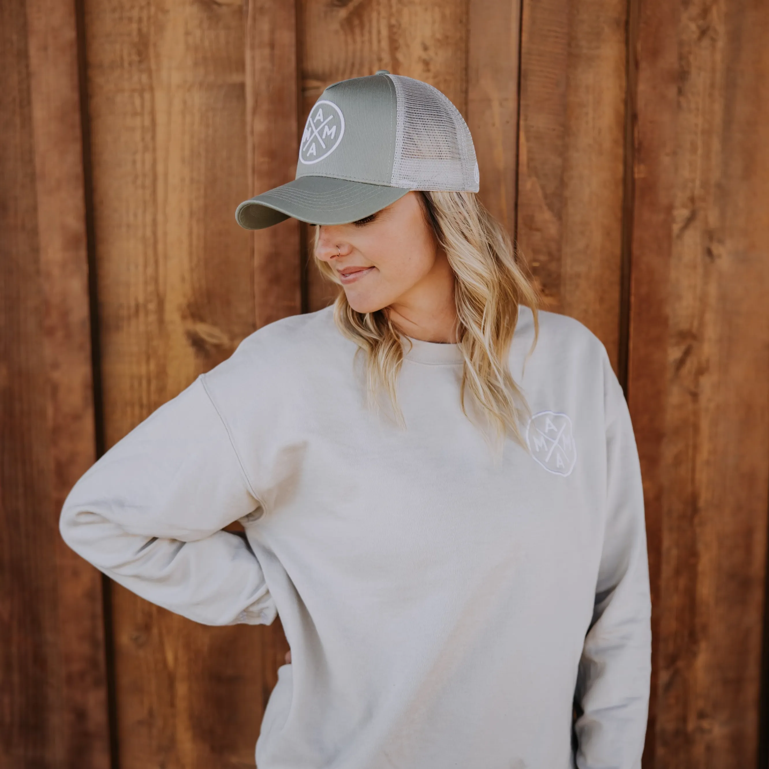 Mama X™ Premium Canvas Trucker Hat - Sage
