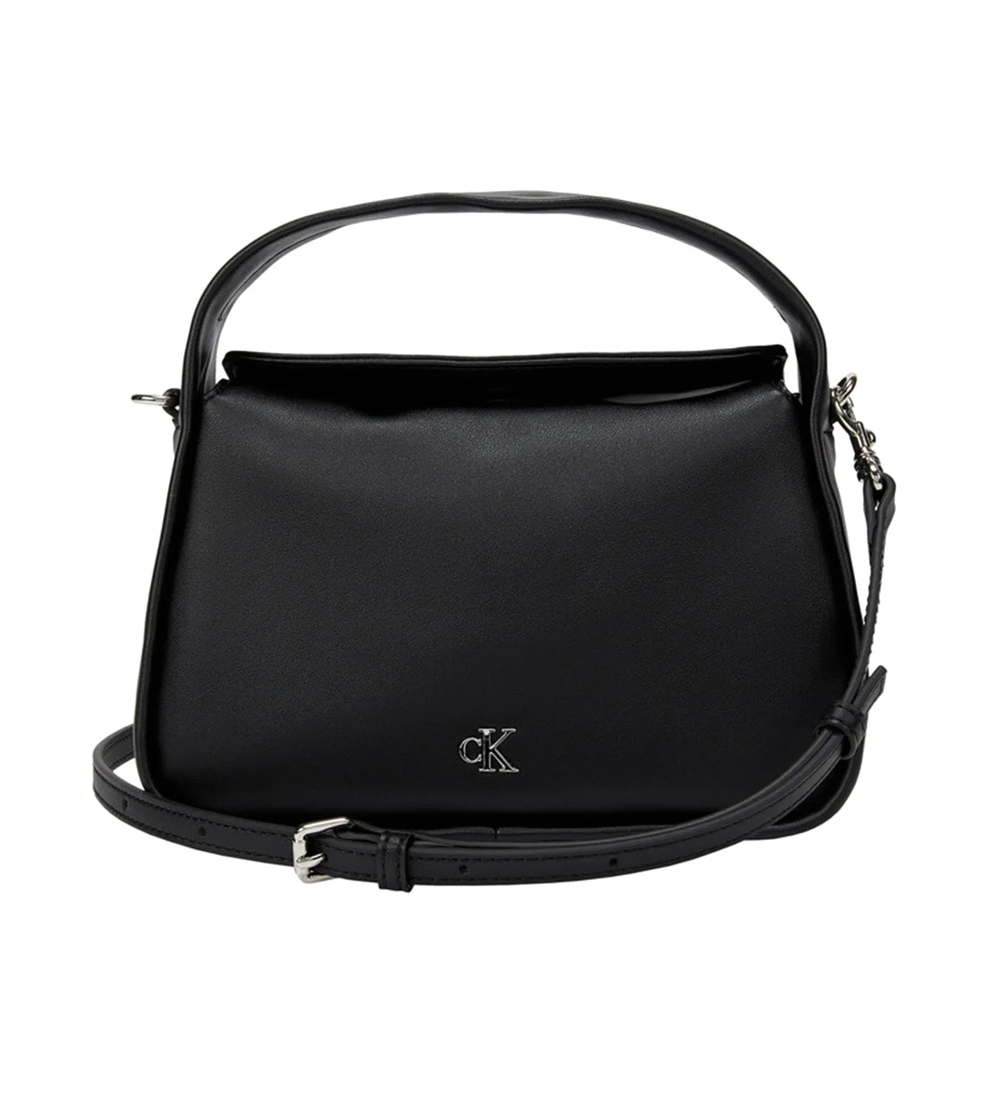 Metal Monogram Mini Block Bag Black