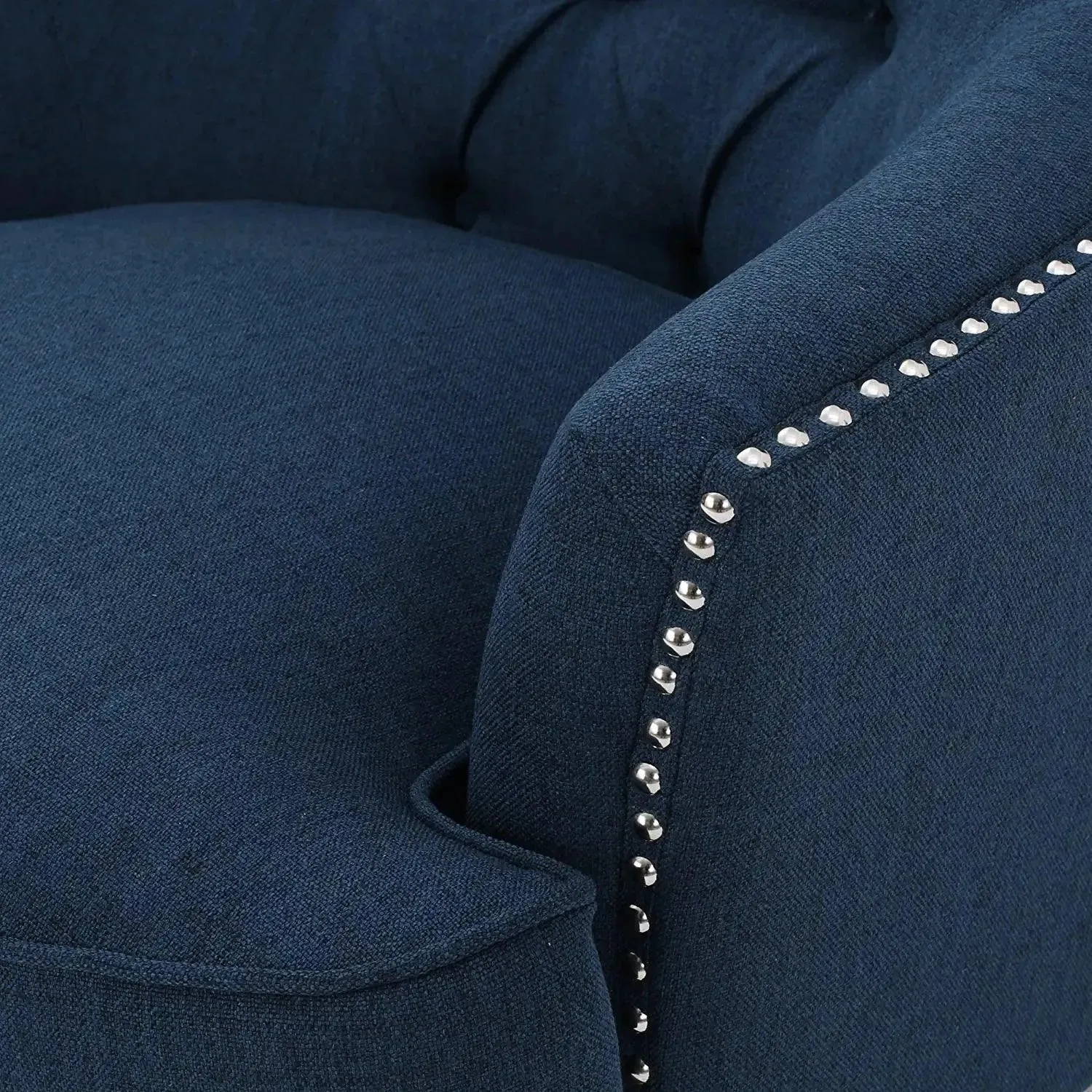 Modern Tufted Grandpa Lounge Armchair (Blue)