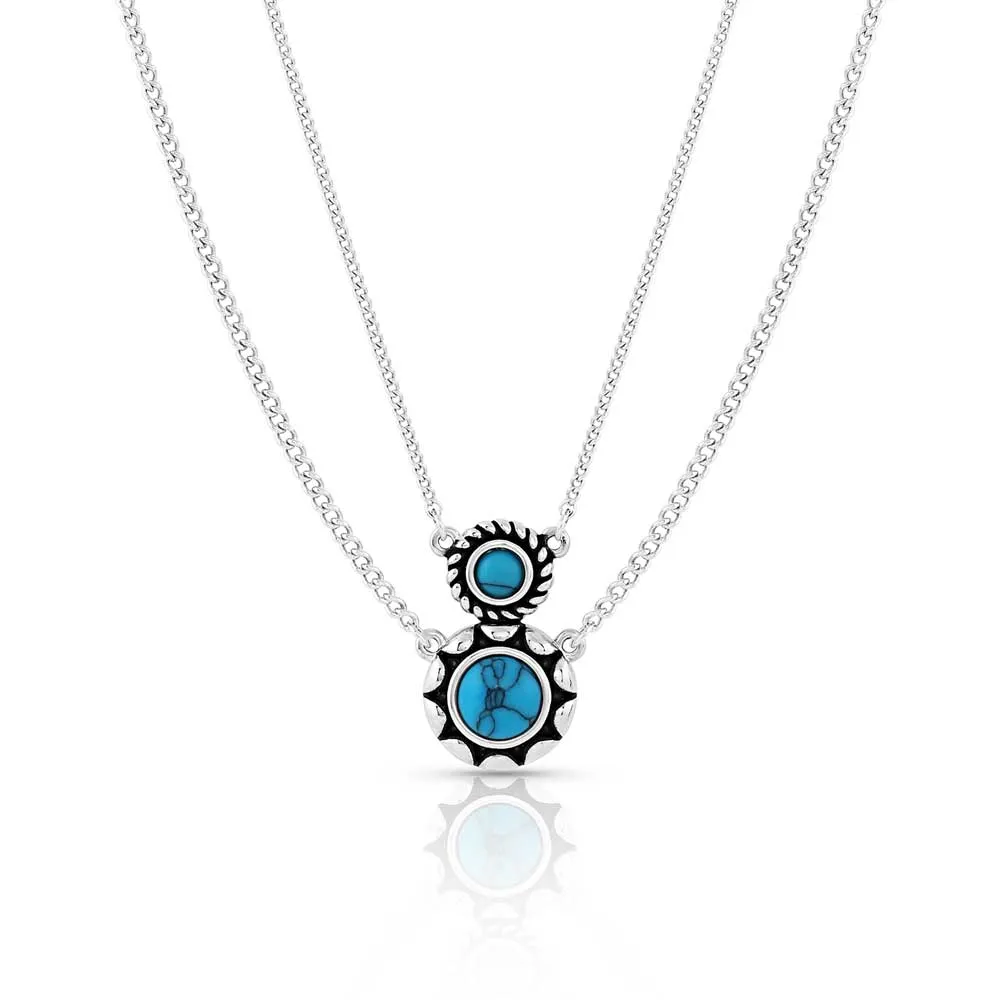 Montana Silversmiths Dueling Moons Studded Turquoise Necklace