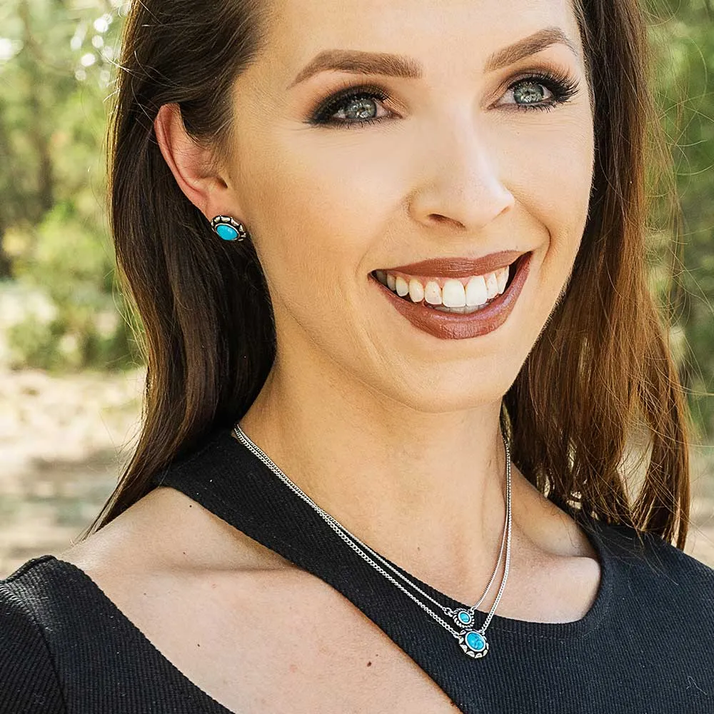 Montana Silversmiths Dueling Moons Studded Turquoise Necklace