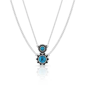Montana Silversmiths Dueling Moons Studded Turquoise Necklace