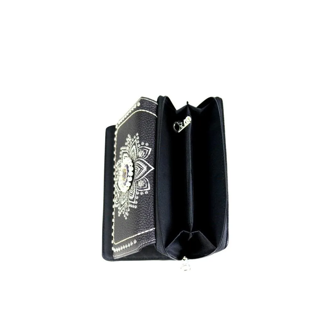 Montana West® Brightly Beaded Multi Color Concho Concealed Carry Purse Firearm Handbag Wallet Set