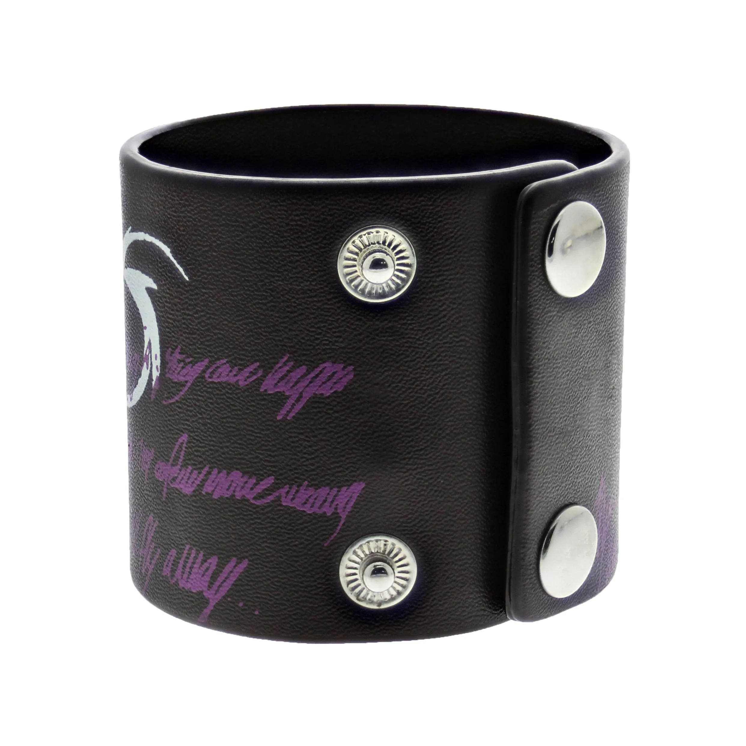 Multicolour Skull Print on Black PU Bracelets