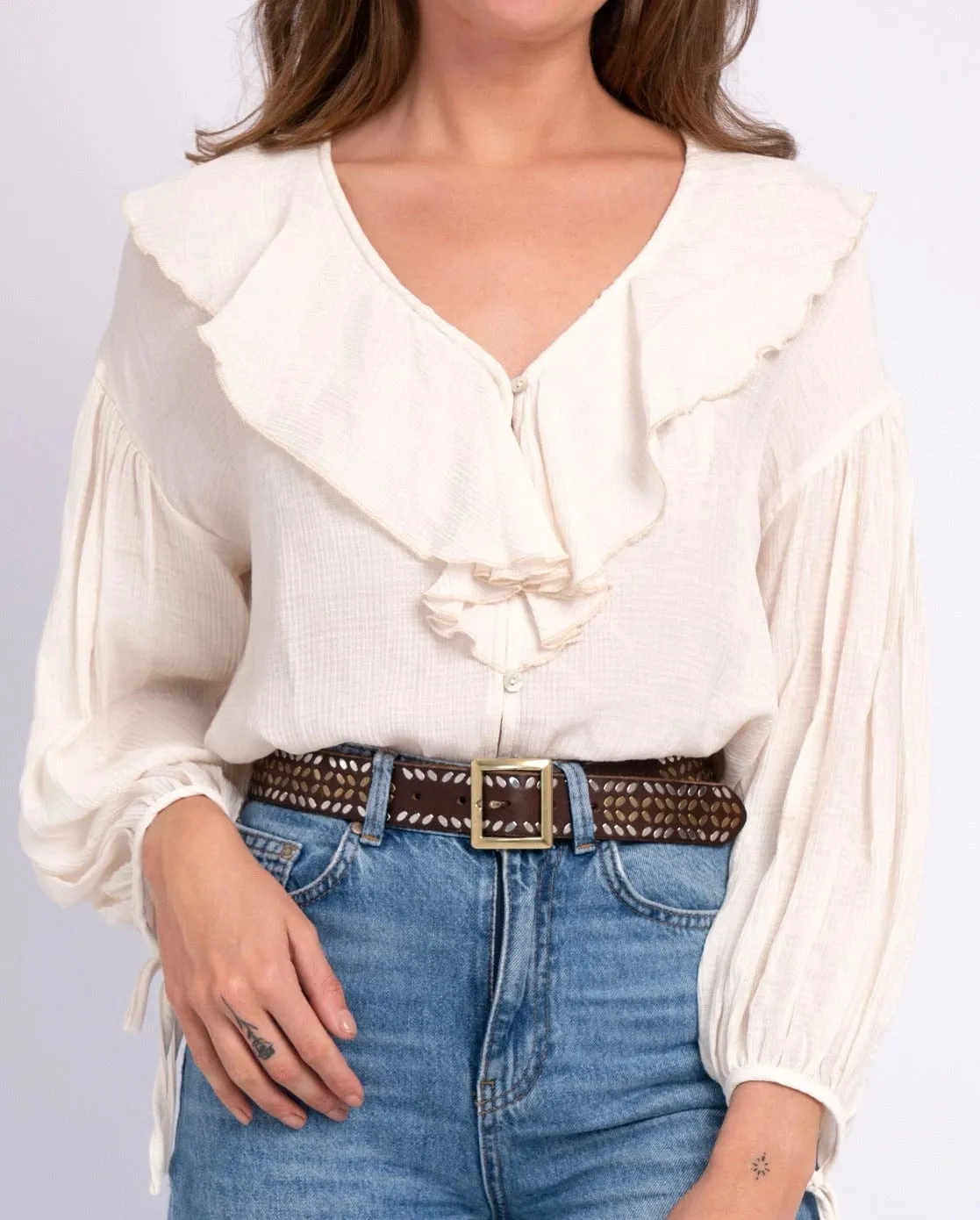Naz Women's Studded Leather Belt