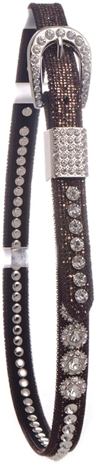 Nomad Creek Bling Rhinestone Studded Leather Kids Belt