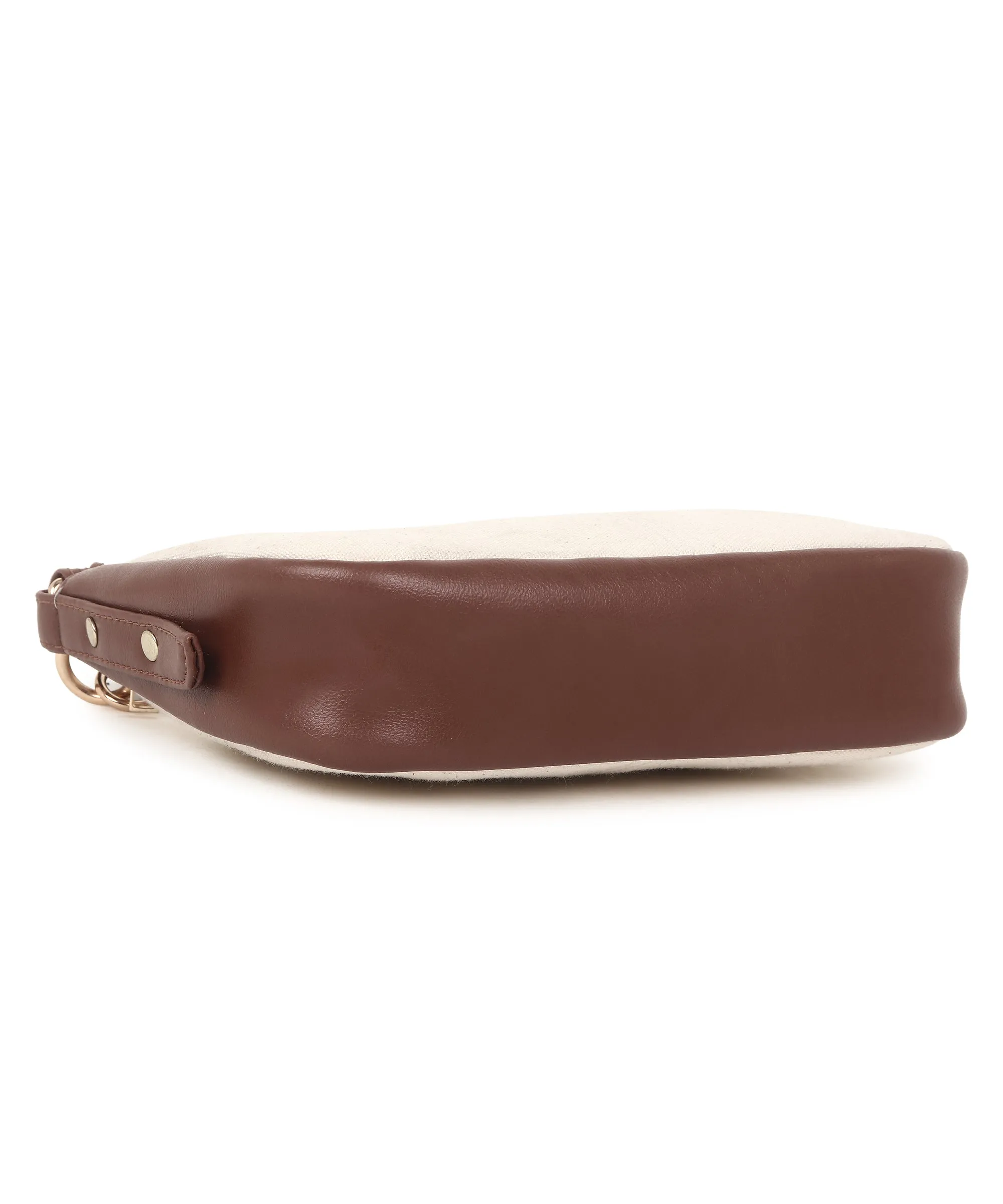 Off White Canvas Sling Bag for Women