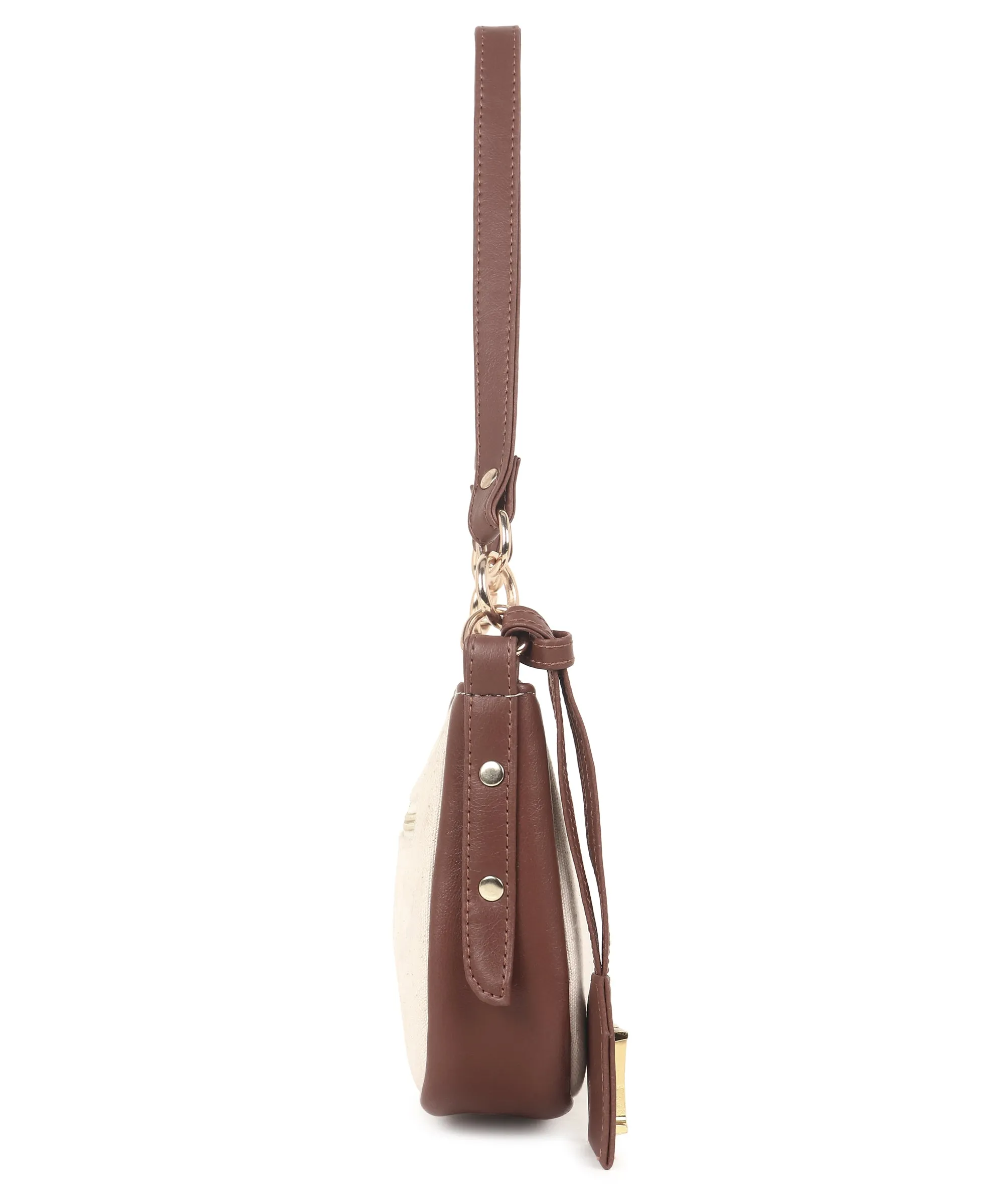 Off White Canvas Sling Bag for Women