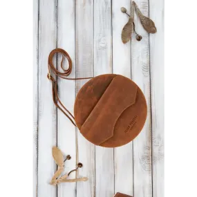 Orange - natural leather bag model 191522 galanter