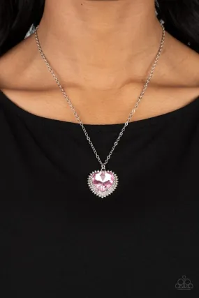 Paparazzi Necklace ~ Sweethearts Stroll - Pink