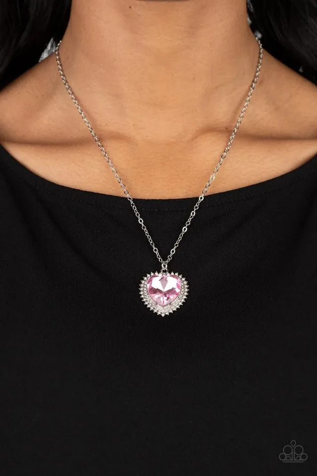Paparazzi Necklace ~ Sweethearts Stroll - Pink