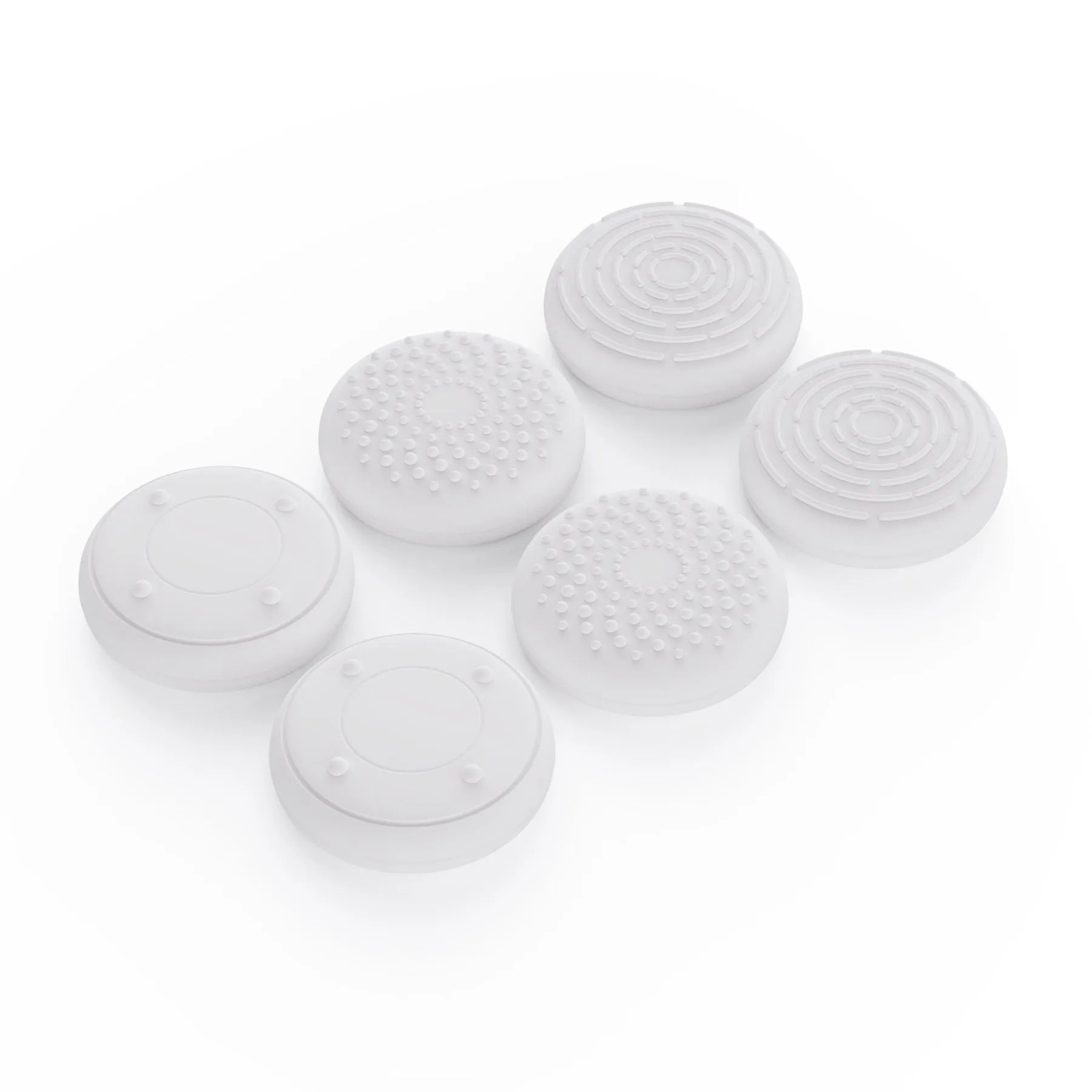 PlayVital White 3D Studded Edition Anti-slip Silicone Cover Skin for 5 Controller, Soft Rubber Case Protector for PS5 Wireless Controller with 6 White Thumb Grip Caps - TDPF002