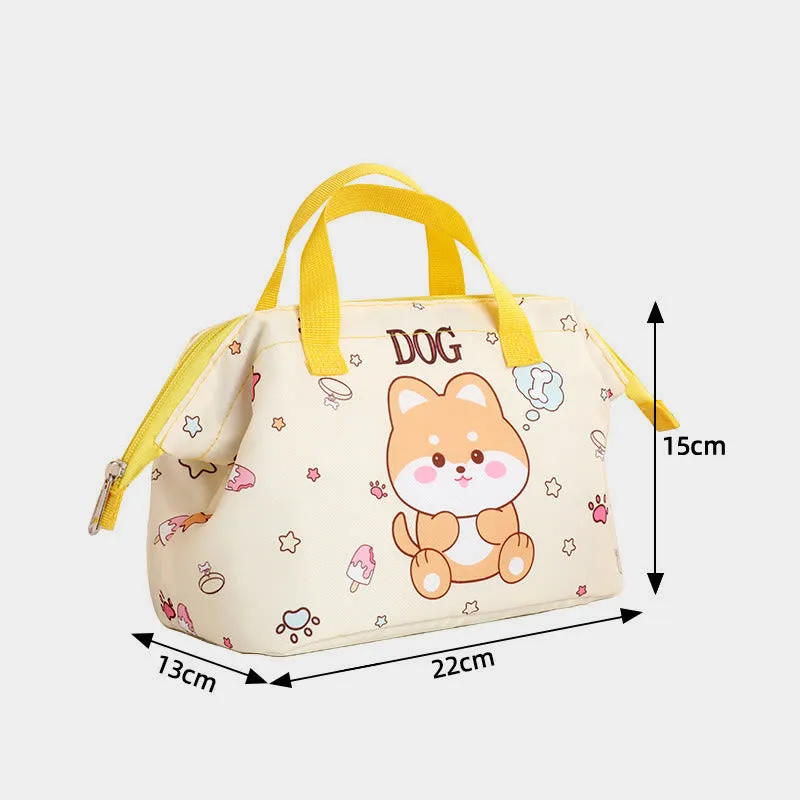 Portable Insulated Reusable Student Cartoon Lunch Bag Thickened Aluminum Foil Insulated Handbag