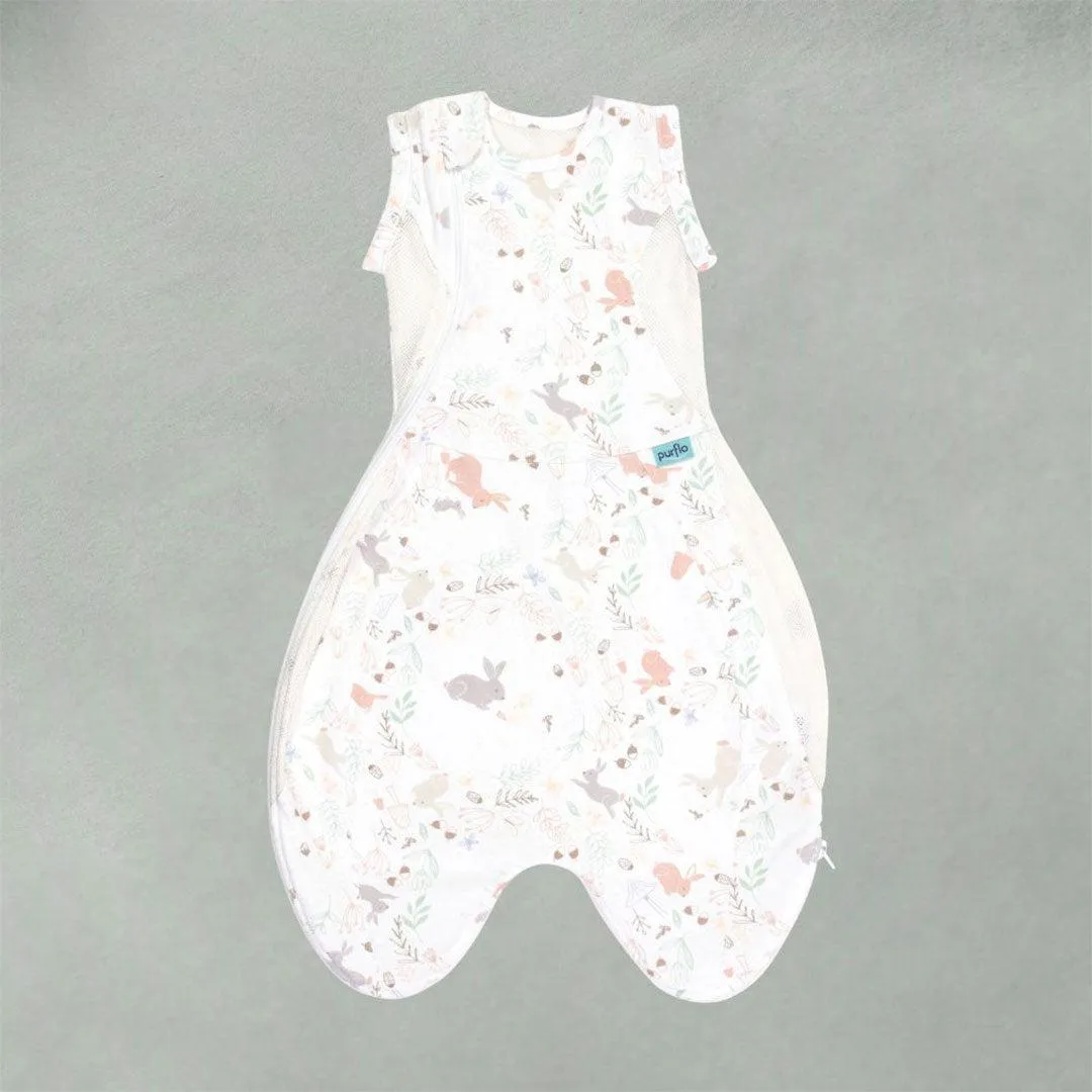 Purflo Swaddle To Sleep Bag - Lightweight - 0.5 TOG - Storybook Nutmeg