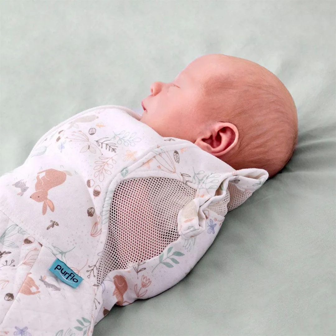 Purflo Swaddle To Sleep Bag - Lightweight - 0.5 TOG - Storybook Nutmeg