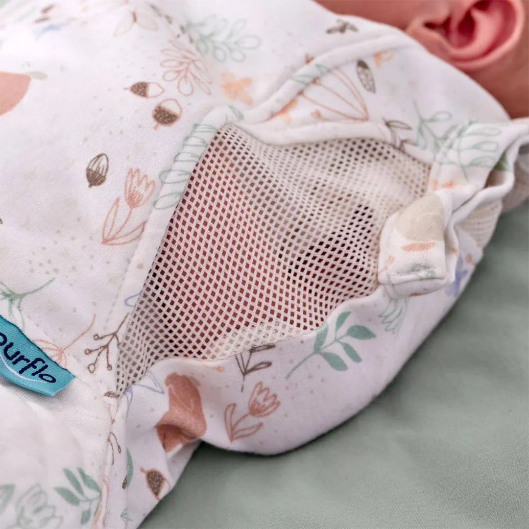 Purflo Swaddle To Sleep Bag - Lightweight - 0.5 TOG - Storybook Nutmeg