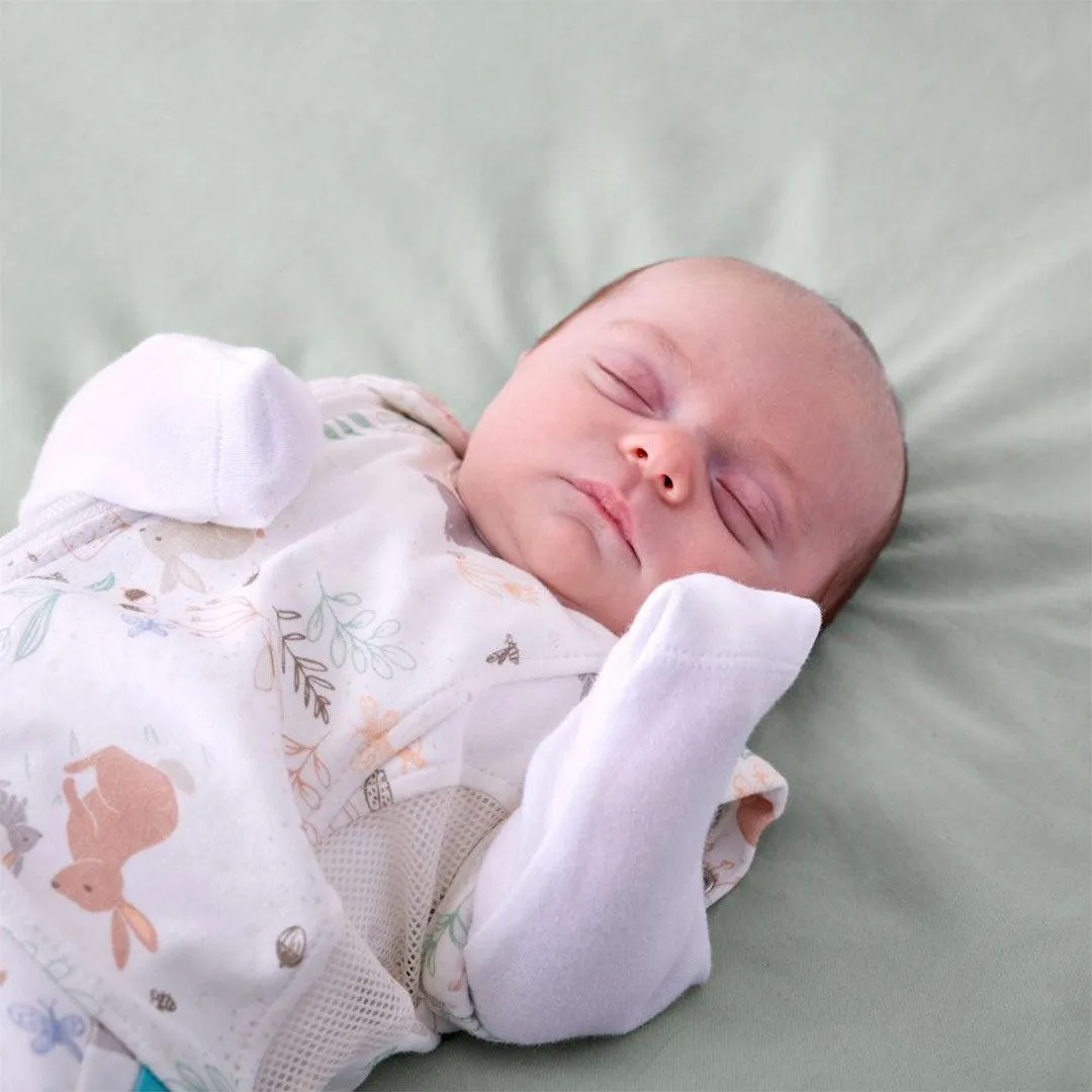 Purflo Swaddle To Sleep Bag - Lightweight - 0.5 TOG - Storybook Nutmeg