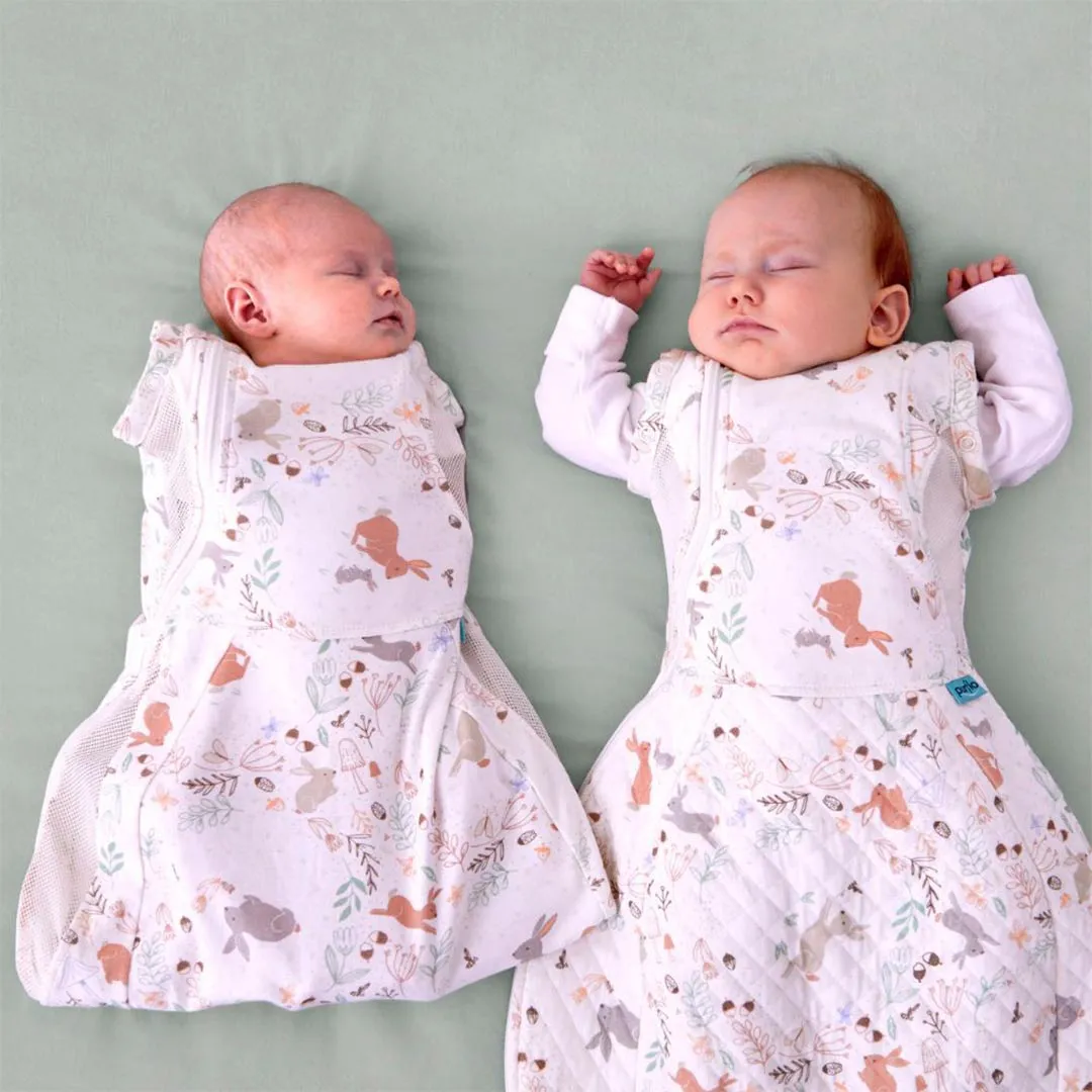 Purflo Swaddle To Sleep Bag - Lightweight - 0.5 TOG - Storybook Nutmeg