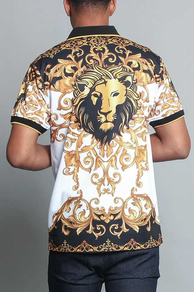 Royal Studded Lion Polo Shirt
