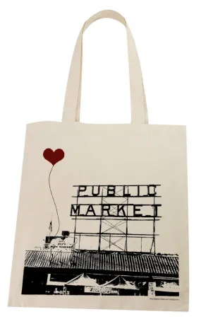 Seattle Pike Place Market Lightweight Cotton Tote Bag
