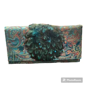 Secretly Posh Blue Feather Purse / Clutch
