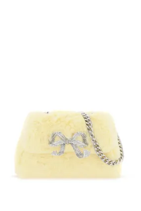 Self portrait faux fur 'the fluffy bow mini' bag