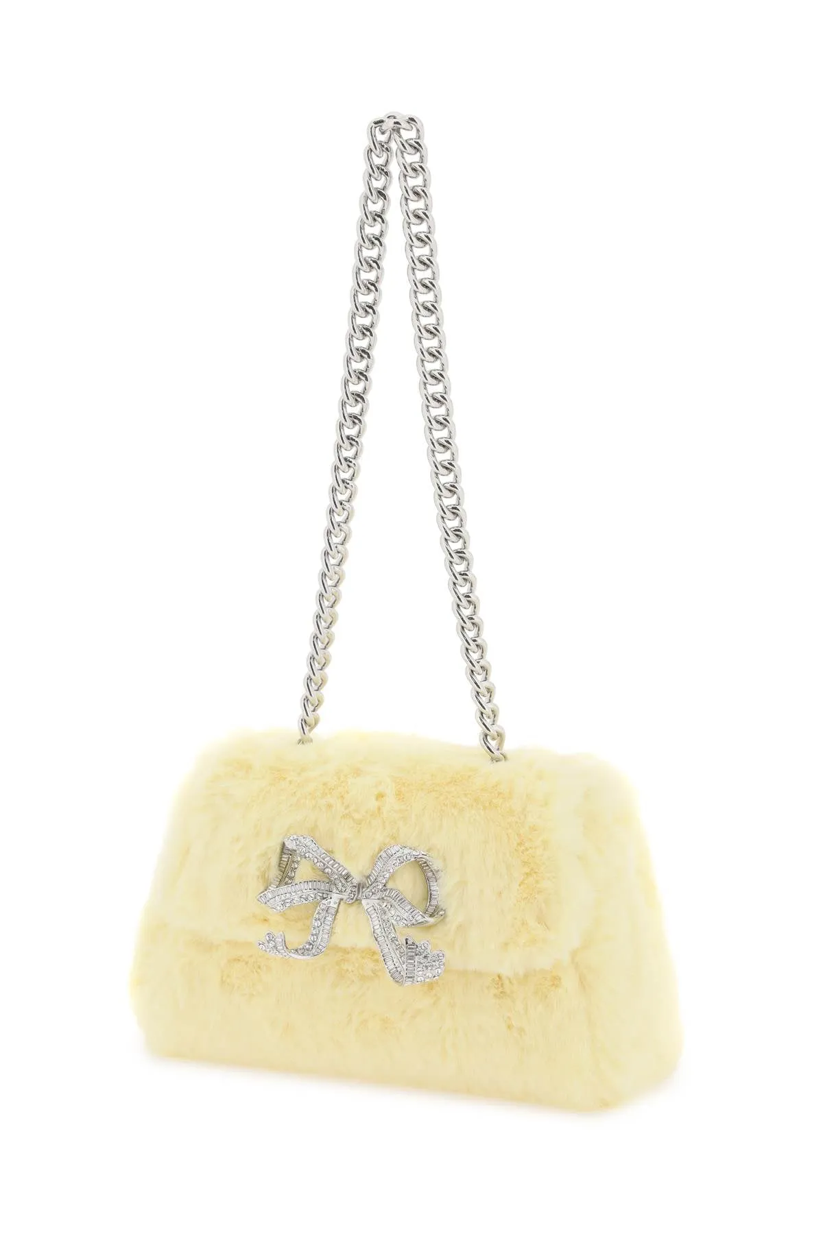 Self portrait faux fur 'the fluffy bow mini' bag