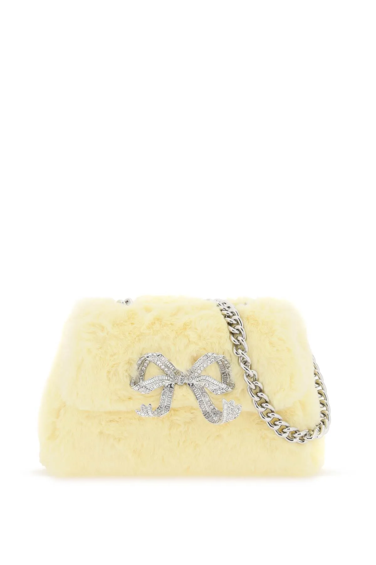Self portrait faux fur 'the fluffy bow mini' bag