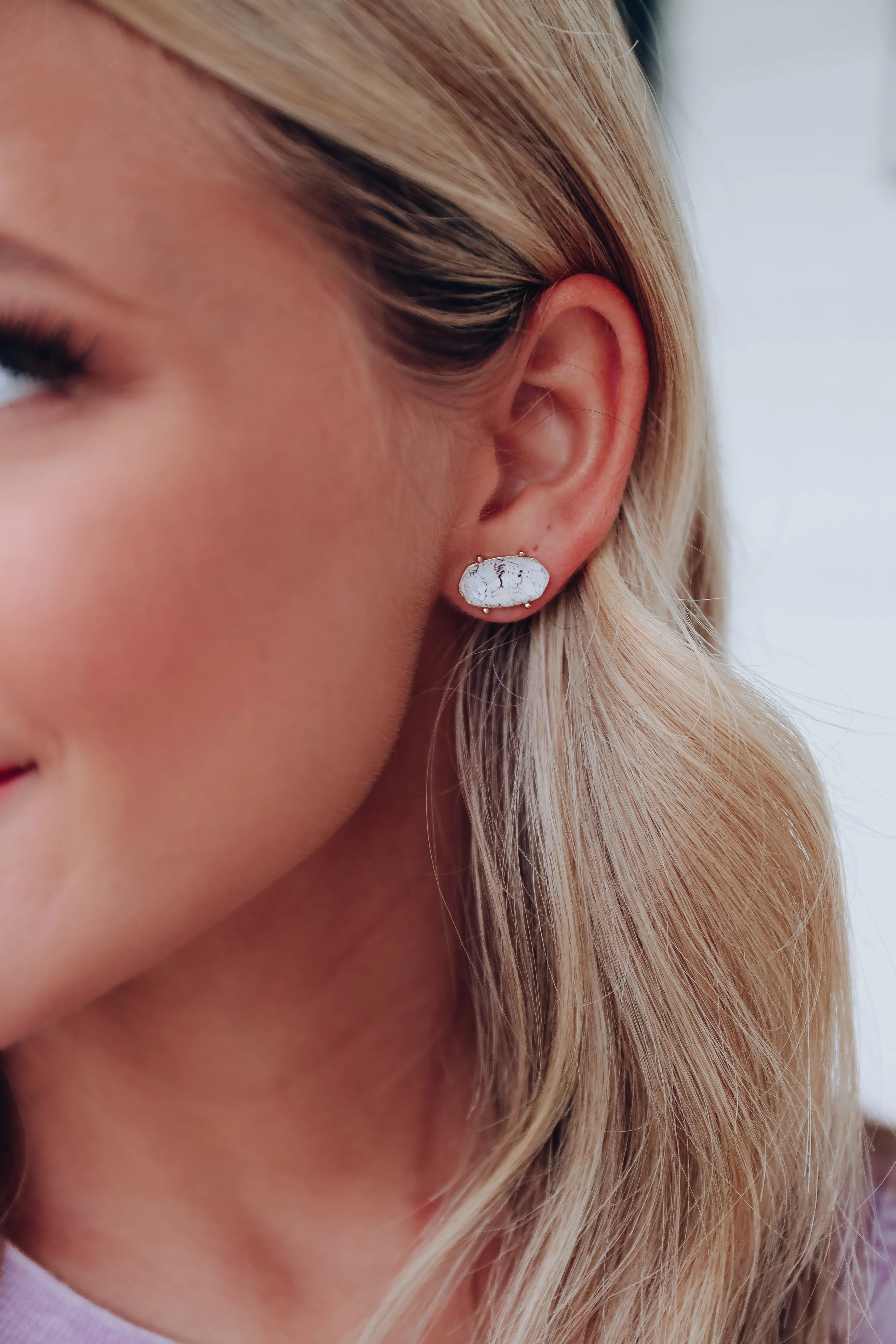 Solis Stud Earrings - White Multi