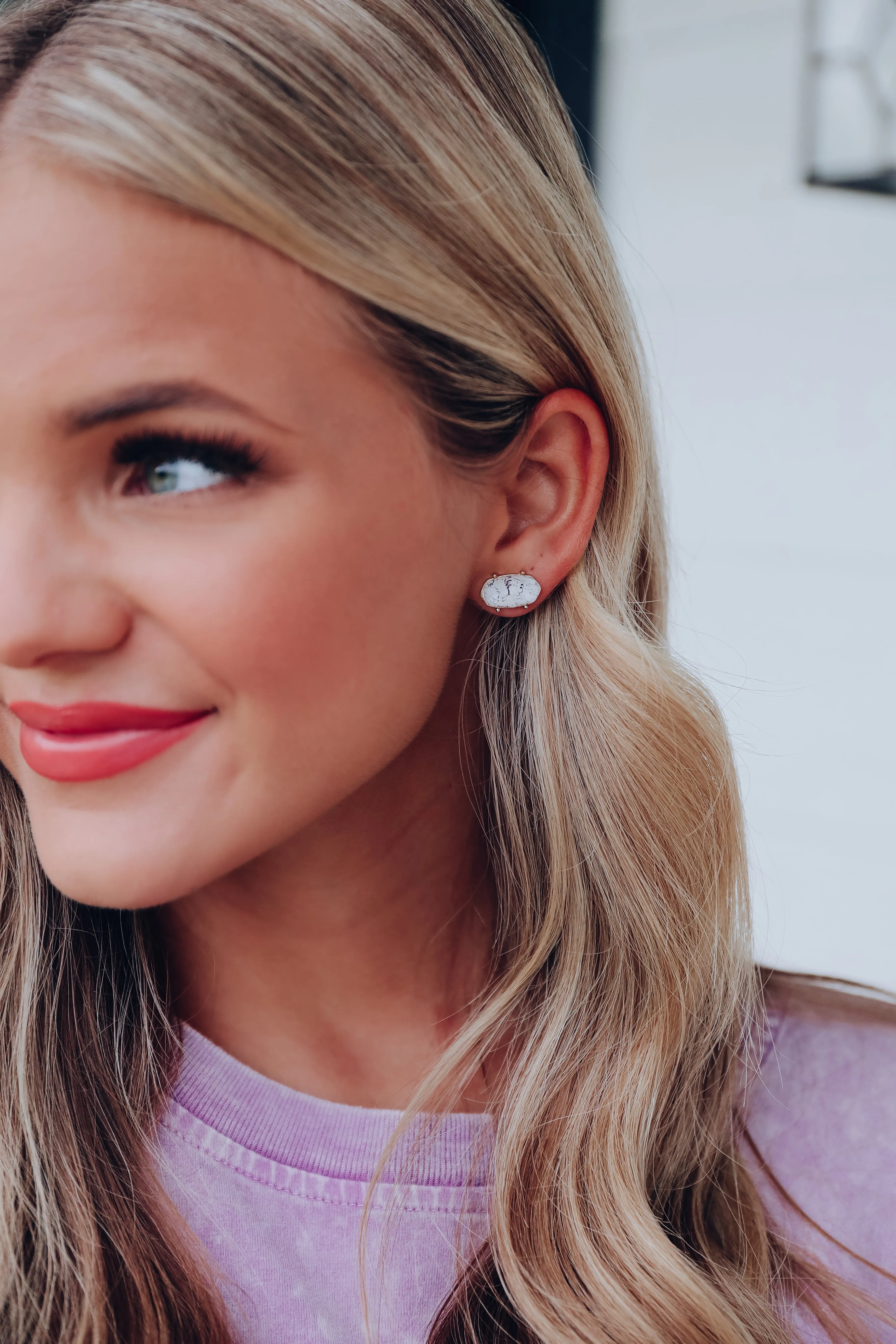 Solis Stud Earrings - White Multi