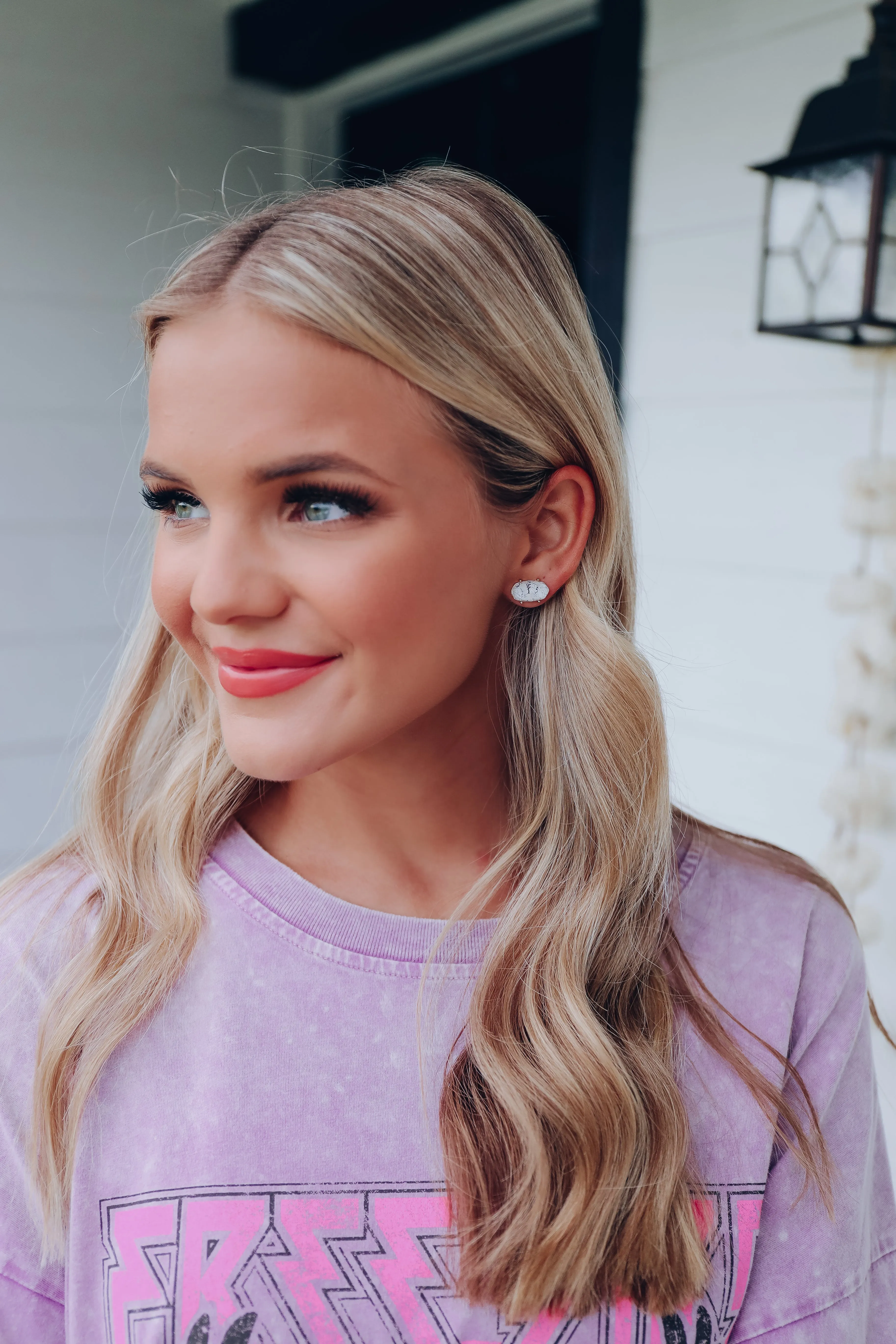 Solis Stud Earrings - White Multi
